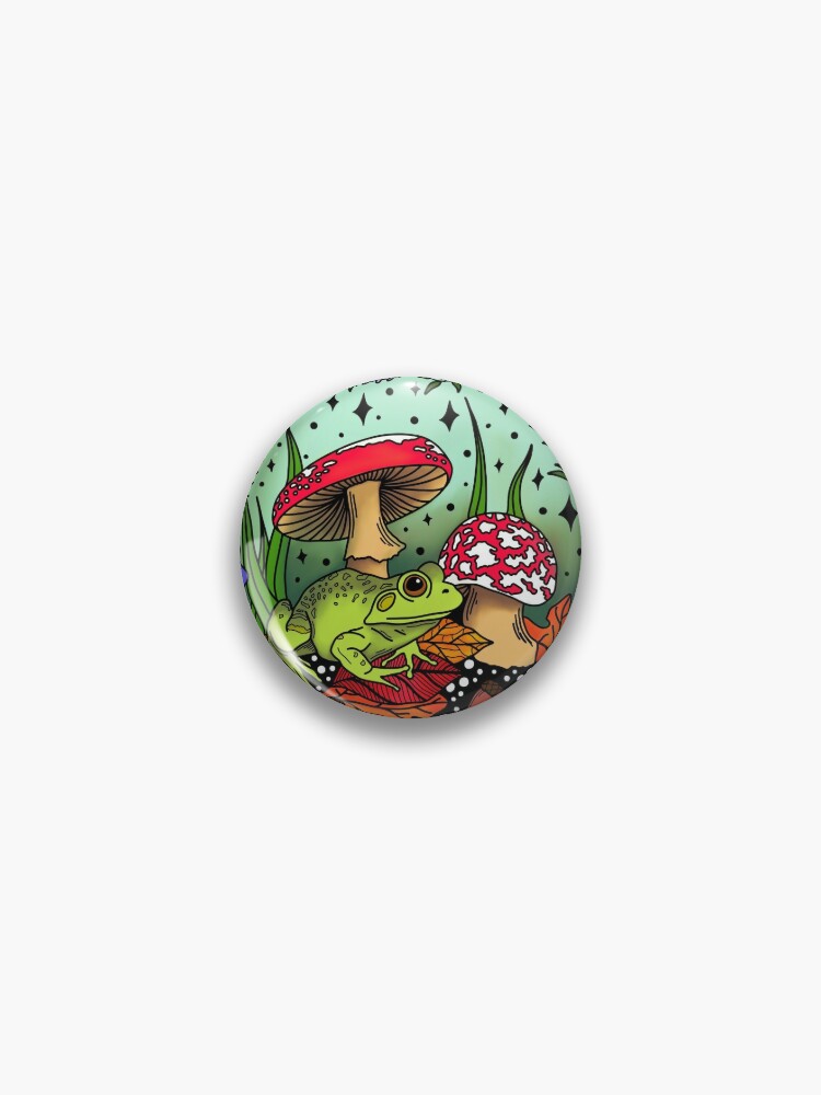 Frog Enamel Pin | Red Mushroom Pin | Cute mushroom pin | Kawaii Frog Enamel  Pin, Mushroom Frog | Animal Pin | Green frog Pin | Small Pins