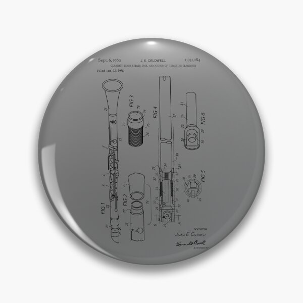 Artikelvorschau, Clarinet Schematic Blueprint School Band Clarinet Player Gear entworfen und verkauft von DynamicDesign.