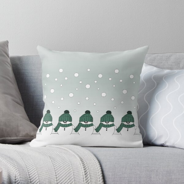 Krimbles Christmas Snowman Parade Throw Pillow