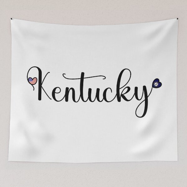 Item preview, I Love Kentucky - Kentucky Script With Heart Shaped Flags designed and sold by molamode.