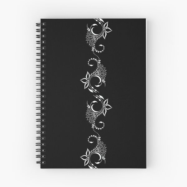 Item preview, White Henna Inspired Spiral Design with Lotus Flower Mini doubled Spiral designed and sold by patternedprints.