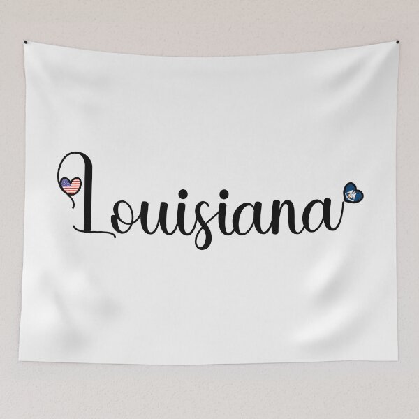 Item preview, I Love Louisiana - Louisiana Script With Heart Shaped Flags designed and sold by molamode.