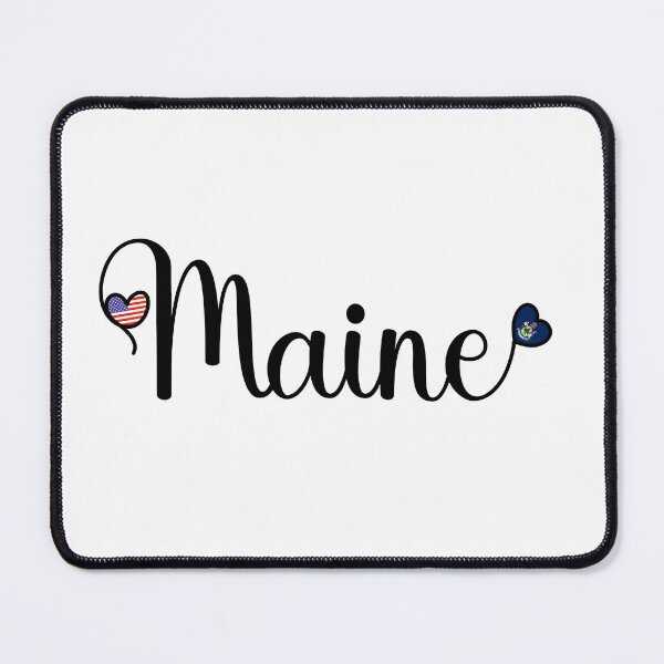 Item preview, I Love Maine - Maine Script With Heart Shaped Flags designed and sold by molamode.
