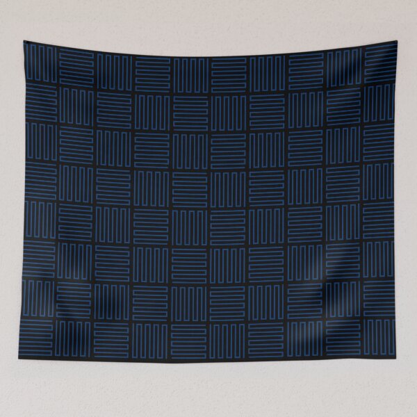 Item preview, Checkerboard Line Pattern in Dark Blue on Black designed and sold by Neil Feigeles.