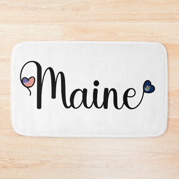 Item preview, I Love Maine - Maine Script With Heart Shaped Flags designed and sold by molamode.