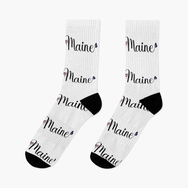 Item preview, I Love Maine - Maine Script With Heart Shaped Flags designed and sold by molamode.