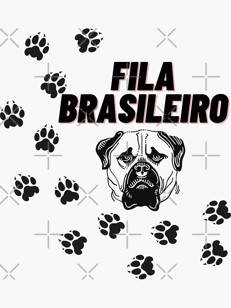 Cute Fila Brasileiro Brazilian Mastiff Dog Paw Prints  Sticker