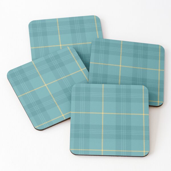 Item preview, Teal, Pastel Turquoise, Yellow Tartan Pattern. Wales. Great Britain designed and sold by fowons.