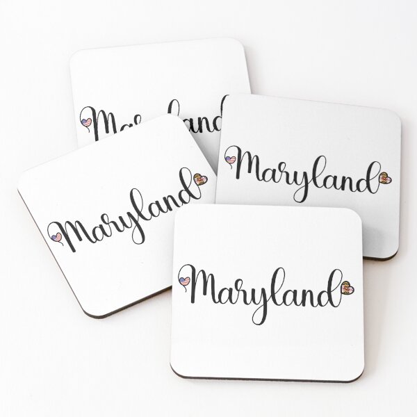 Item preview, I Love Maryland - Maryland Script With Heart Shaped Flags designed and sold by molamode.