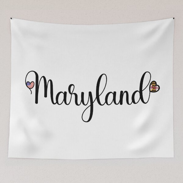 Item preview, I Love Maryland - Maryland Script With Heart Shaped Flags designed and sold by molamode.