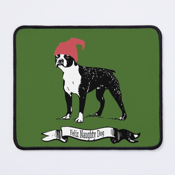 Item preview, Feliz Naughty Dog Boston Terrier Christmas Design designed and sold by Furbabynanigans.