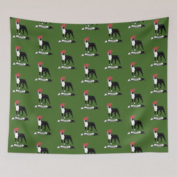Item preview, Feliz Naughty Dog Boston Terrier Christmas Design designed and sold by Furbabynanigans.