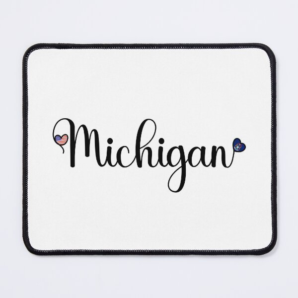 Item preview, I Love Michigan - Michigan Script With Heart Shaped Flags designed and sold by molamode.