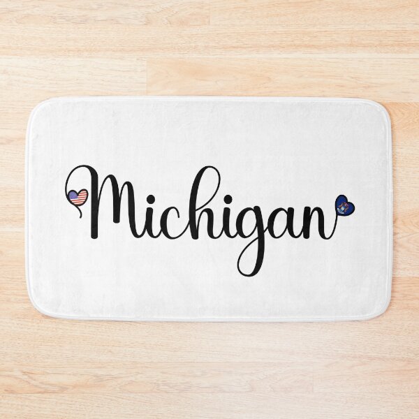 Item preview, I Love Michigan - Michigan Script With Heart Shaped Flags designed and sold by molamode.