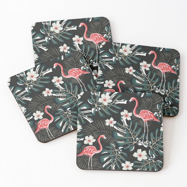 Item preview, Flamingo Palm Leaves Plumeria designed and sold by SiouxLove.