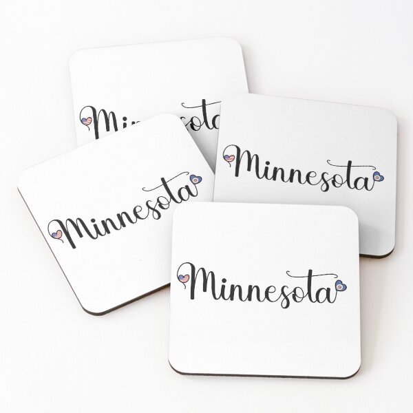 Item preview, I Love Minnesota - Minnesota Script With Heart Shaped Flags designed and sold by molamode.