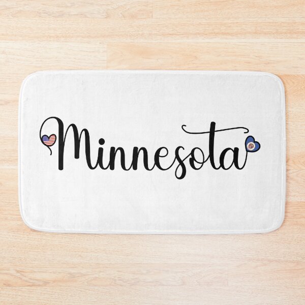 Item preview, I Love Minnesota - Minnesota Script With Heart Shaped Flags designed and sold by molamode.