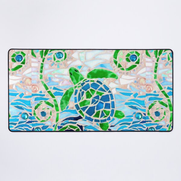Turtle Mosaic Turquoise Desk Mat