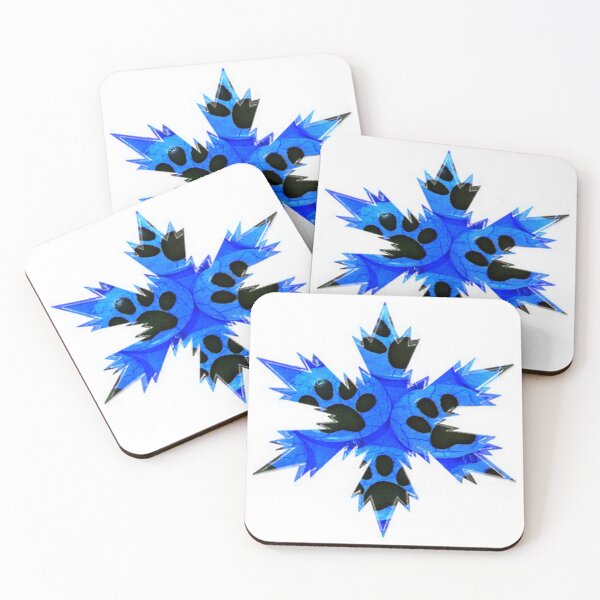 Item preview, Xmas stare Blue and Black Paw snowflakes  by Iritof  designed and sold by iritof.