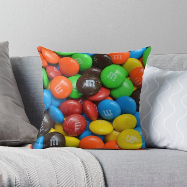 funny m m Green - m and ms Throw Pillow for Sale by Grsifeart