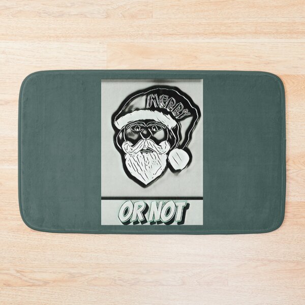 Item preview, All humbug - Merry or not! You don't feel like Christmas, do you? Santa in black and white designed and sold by kikidu21.