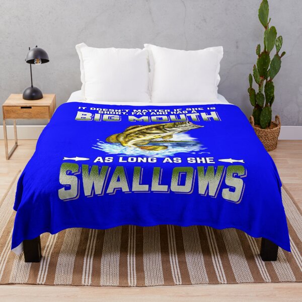 Big Mouth Bass Throw Blankets for Sale