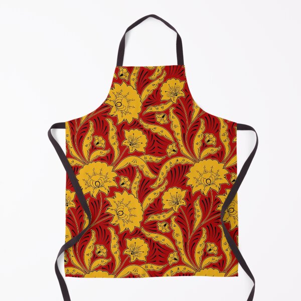 Item preview, Russian Khokhloma Golden Flowers over Dark Red Background Pattern designed and sold by silviaol.