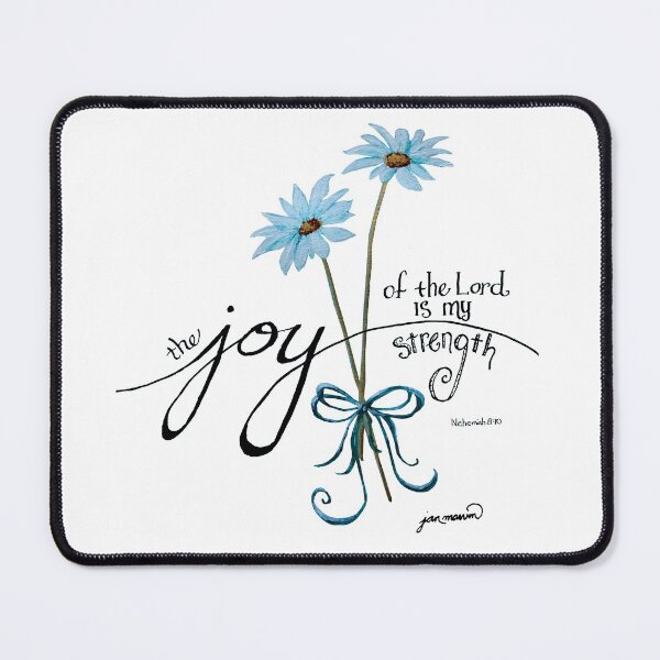 Item preview, The Joy of the Lord is my Strength Blue Daisies designed and sold by Jan Marvin Art Studio.