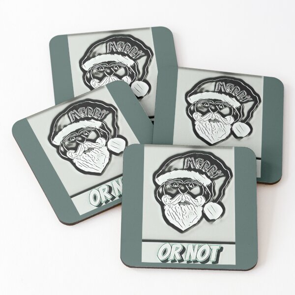 Item preview, All humbug - Merry or not! You don't feel like Christmas, do you? Santa in black and white designed and sold by kikidu21.