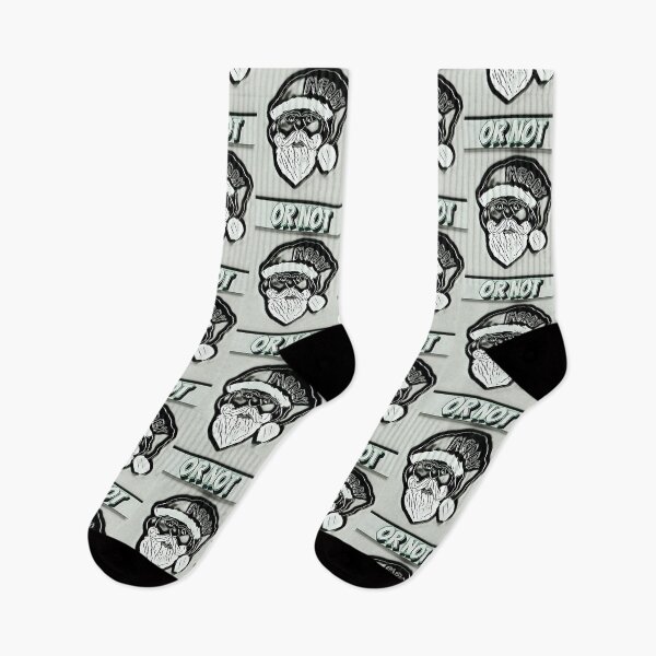 Item preview, All humbug - Merry or not! You don't feel like Christmas, do you? Santa in black and white designed and sold by kikidu21.