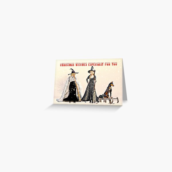 Christmas Witches Greeting Card