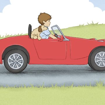 Artwork thumbnail, Beep Beep Vintage Car Greeting Card by amalou