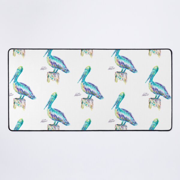 Pelican watercolor Desk Mat