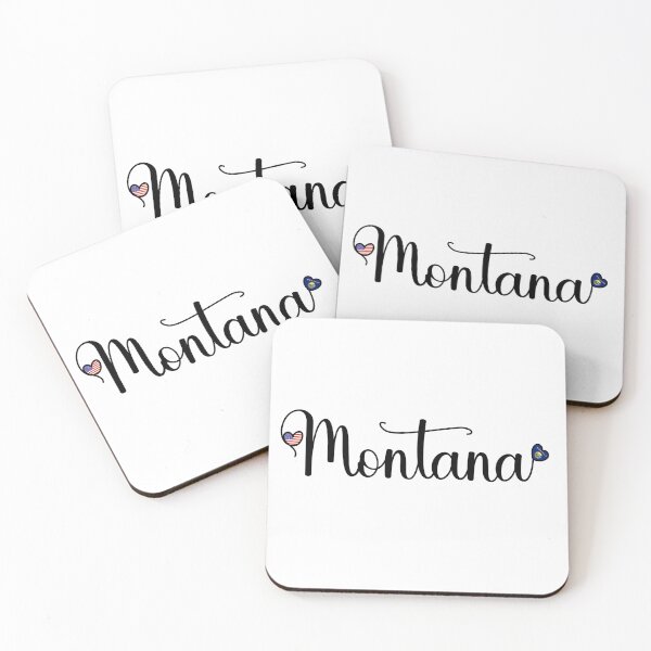 Item preview, I Love Montana - Montana Script With Heart Shaped Flags designed and sold by molamode.