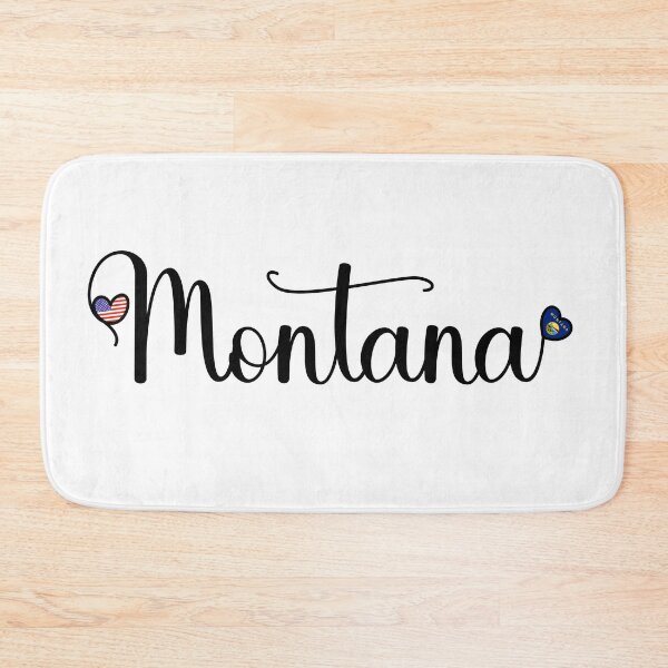 Item preview, I Love Montana - Montana Script With Heart Shaped Flags designed and sold by molamode.