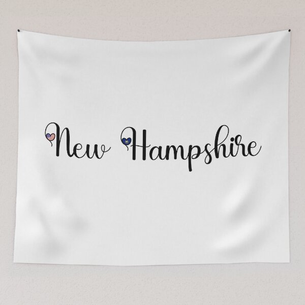 Item preview, I Love New Hampshire - New Hampshire Script With Heart Shaped Flags designed and sold by molamode.