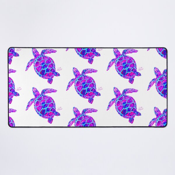 Sea Turtle Pink and Blue Desk Mat
