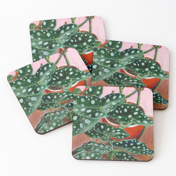 Item preview, Begonia maculata, pink background designed and sold by Marielle Robichaud.
