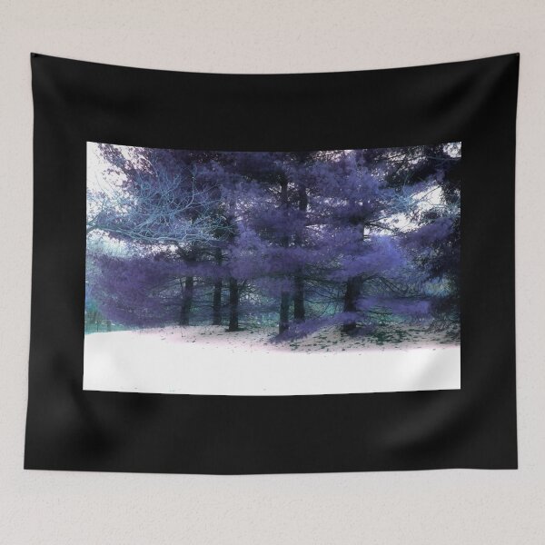 Item preview, Enchanted Winter Evergreen Pine Fir Snow Scene Purple Blue designed and sold by JariHawk.