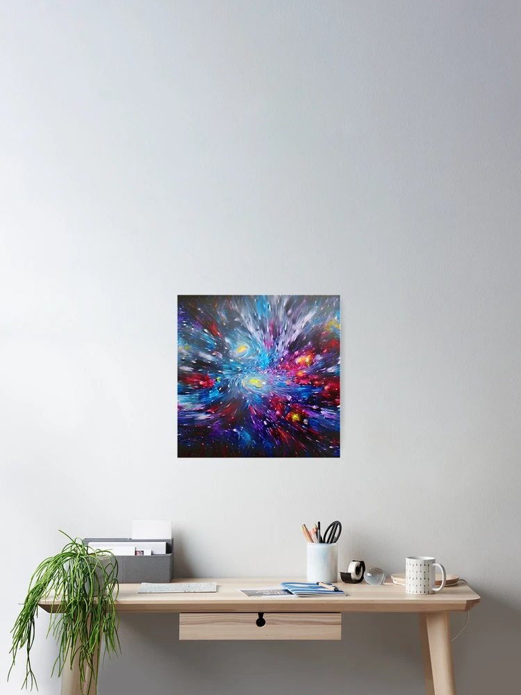 Thumbnail 2 of 3, Poster, AI Generated Image of Solar Systems Colliding designed and sold by PyroPython.