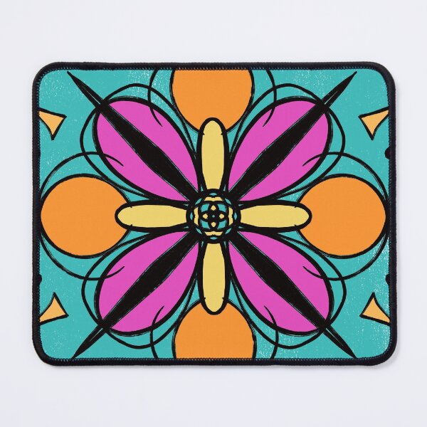 Item preview, Colorful mandala - geometric pattern - aqua, pink, orange, yellow designed and sold by thephoenixsoul.