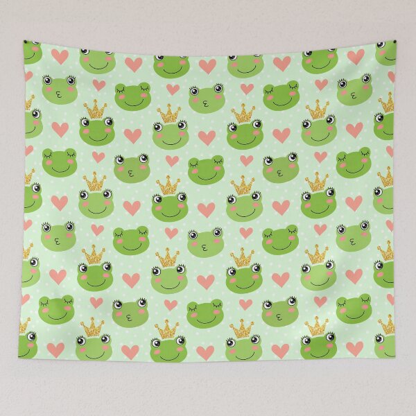 Item preview, Frog With Glitter Crown On Polka Dot  designed and sold by ConcorStore.