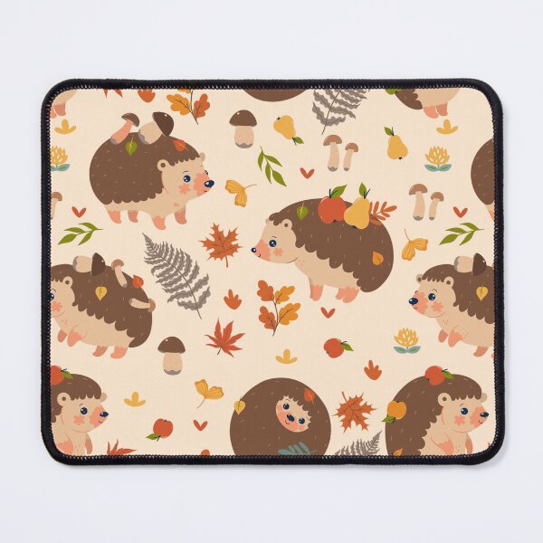 Item preview, Seamless pattern with autumn hedgehogs designed and sold by ConcorStore.