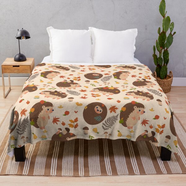 Item preview, Seamless pattern with autumn hedgehogs designed and sold by ConcorStore.