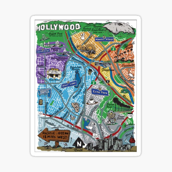 Item preview, Los Angeles Map Illustration designed and sold by nicknickb.