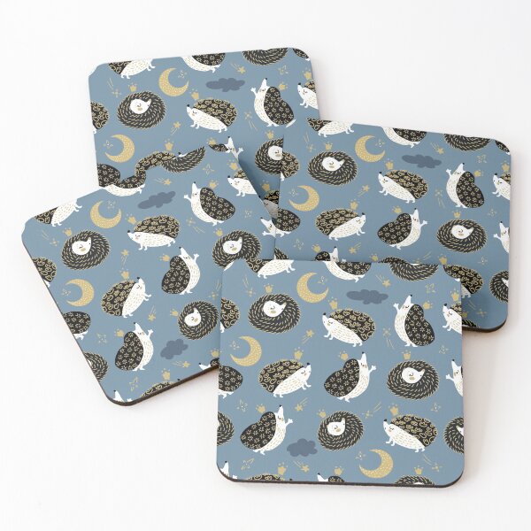 Item preview, Seamless pattern with moon hedgehogs designed and sold by HauckClothing.