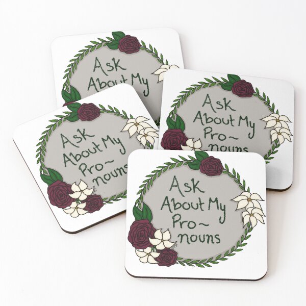 Item preview, Ask About My Pronouns Flower Pronoun Wreath designed and sold by ThePinkRat.