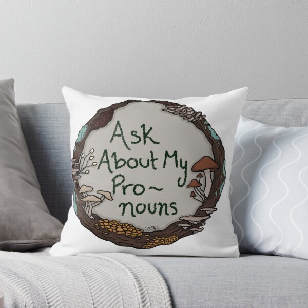 Item preview, Ask About My Pronouns Mushroom Pronoun Wreath designed and sold by ThePinkRat.