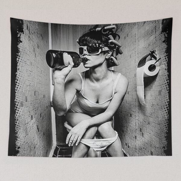 Item preview, Girl Drink Wine Vintage Classic Art Toilet Party Poster Art Prints For Home Wall Decor designed and sold by GRJHOJK.