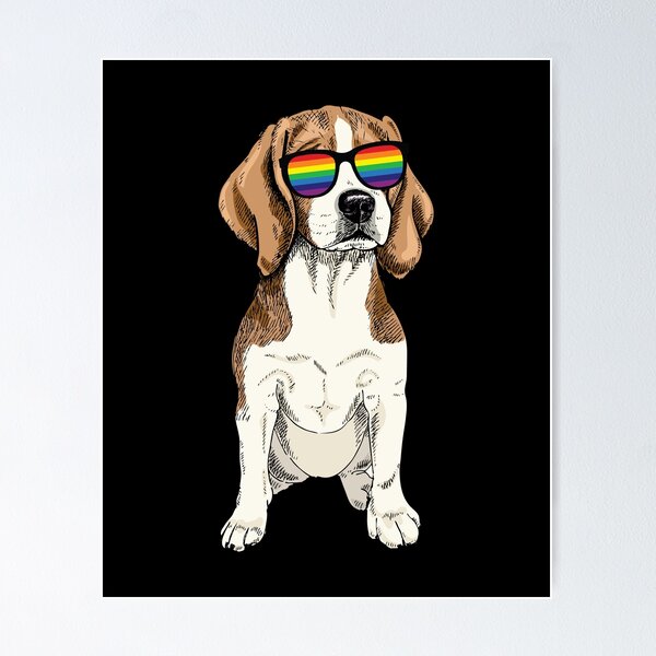 Gay Pride Pug LGBT Dog Sunglasses  Poster for Sale by